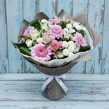 Букет цветов из:  Герберы, Альстромерии и Хризантемы #REPLACE_PRED# Тюхтете
