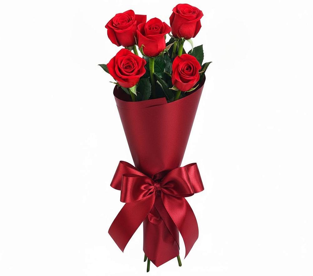 Букет 5 Красных роз Эдлесс Лав в Тюхтете