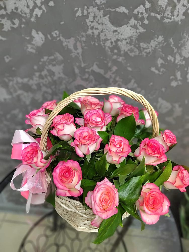 Цветочная композиция из Розы в корзине в Тюхтете