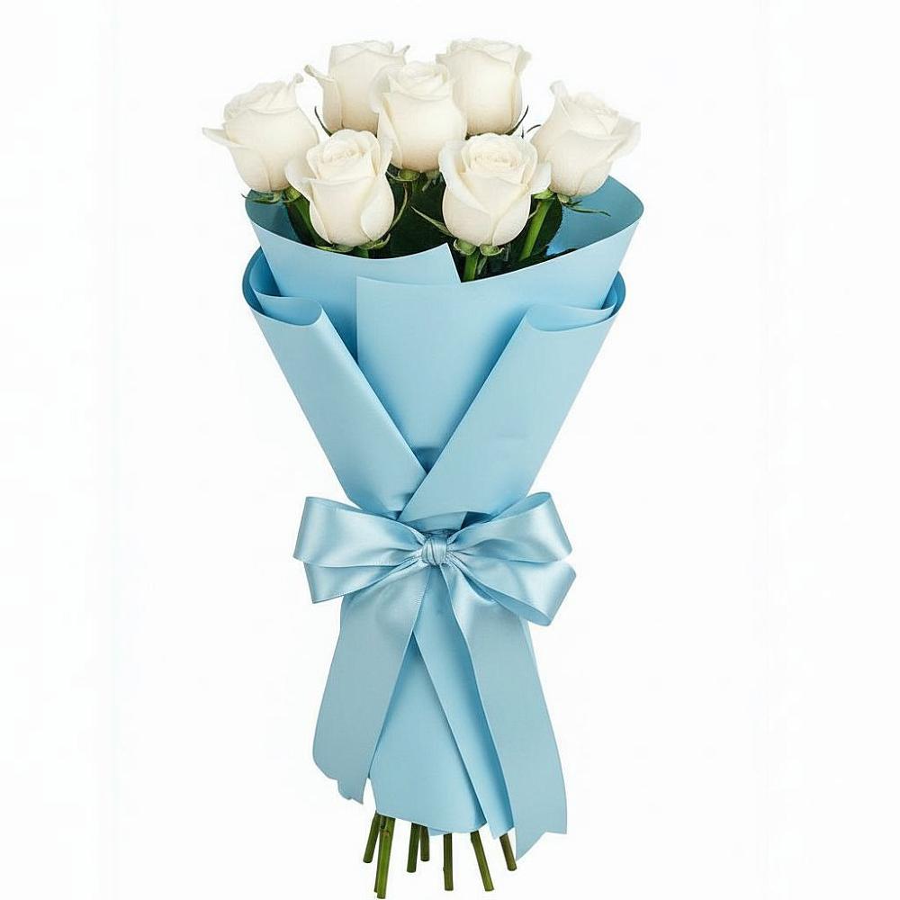 Букет 7 белых роз Проуд в Тюхтете