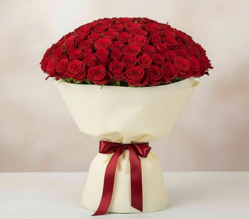 Букет 101 Красная роза Милано в Тюхтете