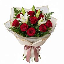 Букет цветов из:  Лилии и Розы в Тюхтете