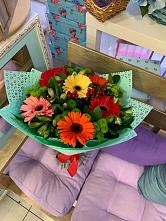 Букет цветов из:  Герберы, Хризантемы и Альстромерии #REPLACE_PRED# Тюхтете