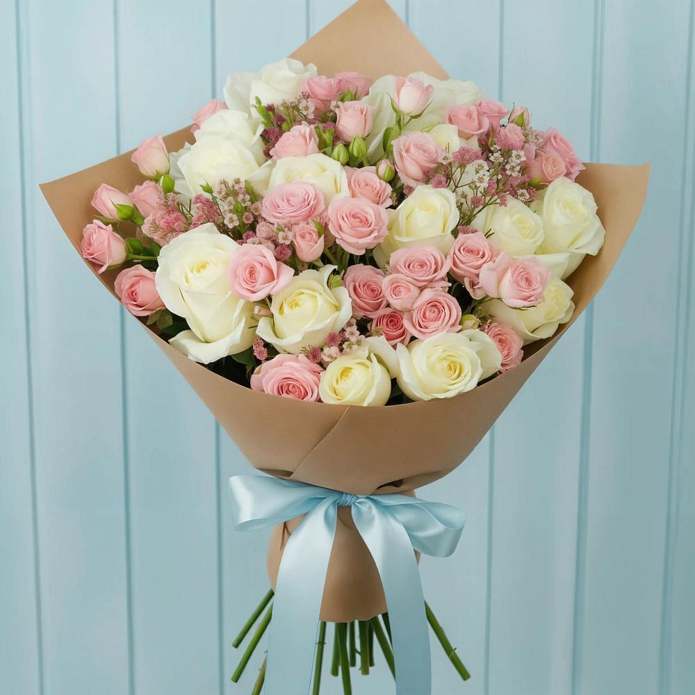 Букет цветов из: Розы в Тюхтете