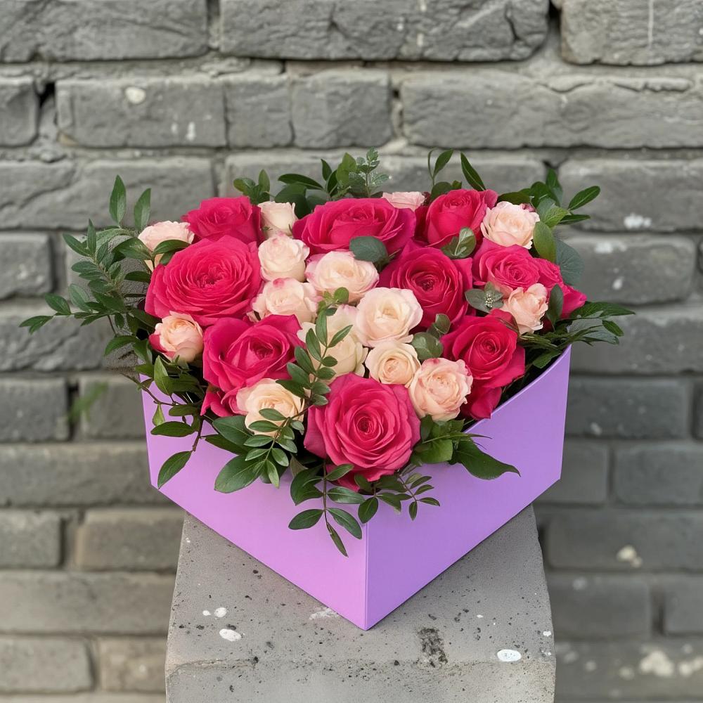 Цветочная композиция из Розы в коробке в Тюхтете