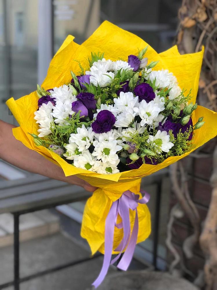 Букет цветов из: Ирисы, Хризантемы и Ромашки в Тюхтете