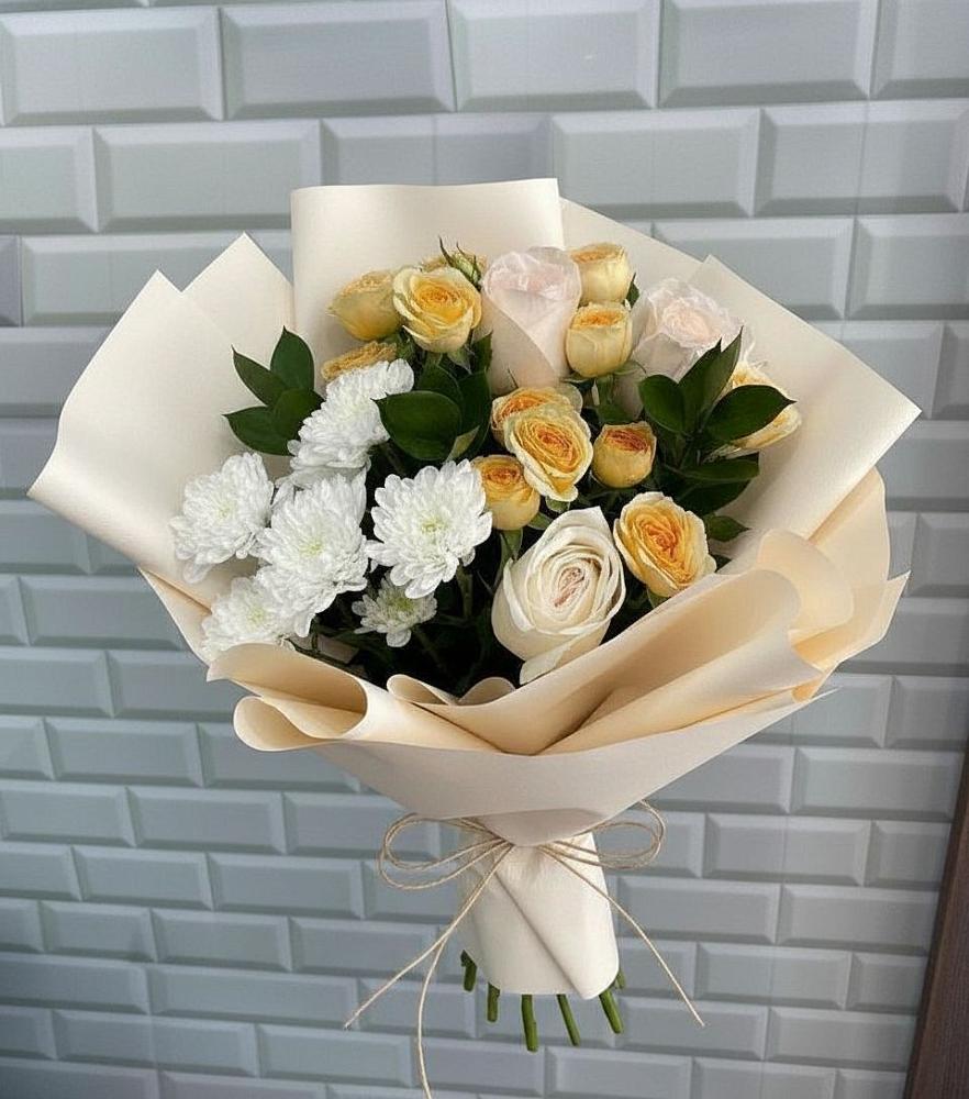 Букет цветов из: Розы и Хризантемы в Тюхтете