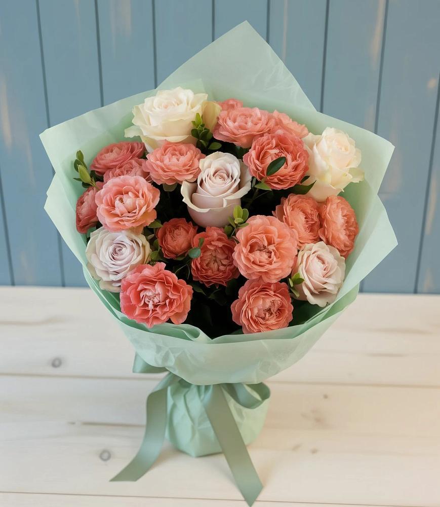 Букет цветов из: Розы в Тюхтете