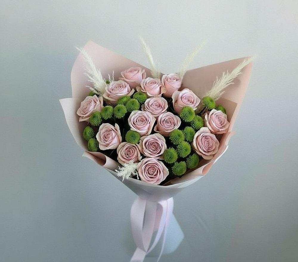 Букет цветов из: Розы и Хризантемы в Тюхтете