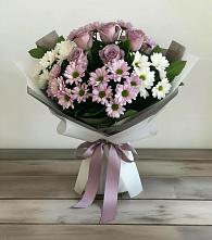 Букет цветов из:  Хризантемы и Розы в Тюхтете