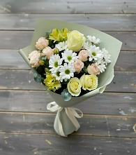 Букет цветов из:  Альстромерии, Розы и Хризантемы в Тюхтете
